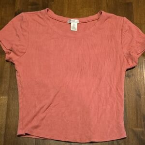 Bozzolo Dusty Pink Ribbed Crop Top